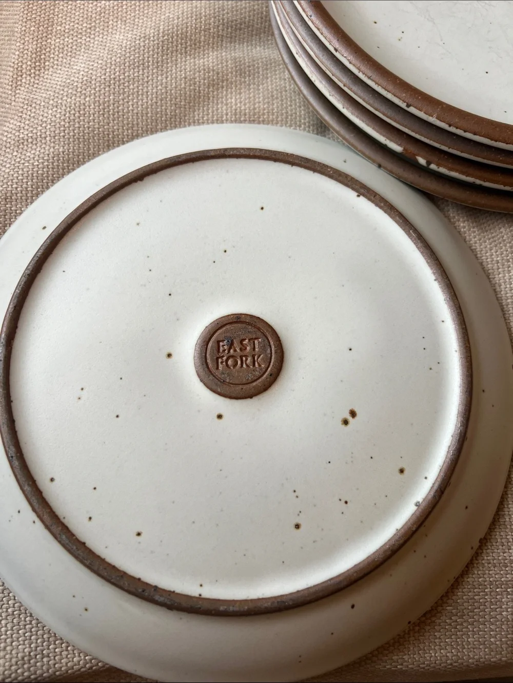 East Fork Pottery seconds side plates in eggshell. Set of 6